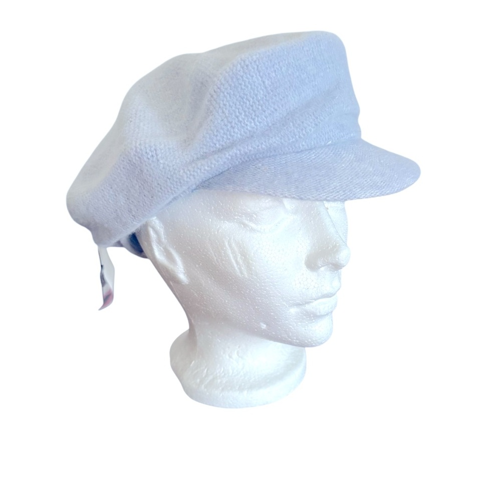 Vintage Women’s Angora Blend Newsboy Cap One Size Light Blue Baker Boy Hat Y2K